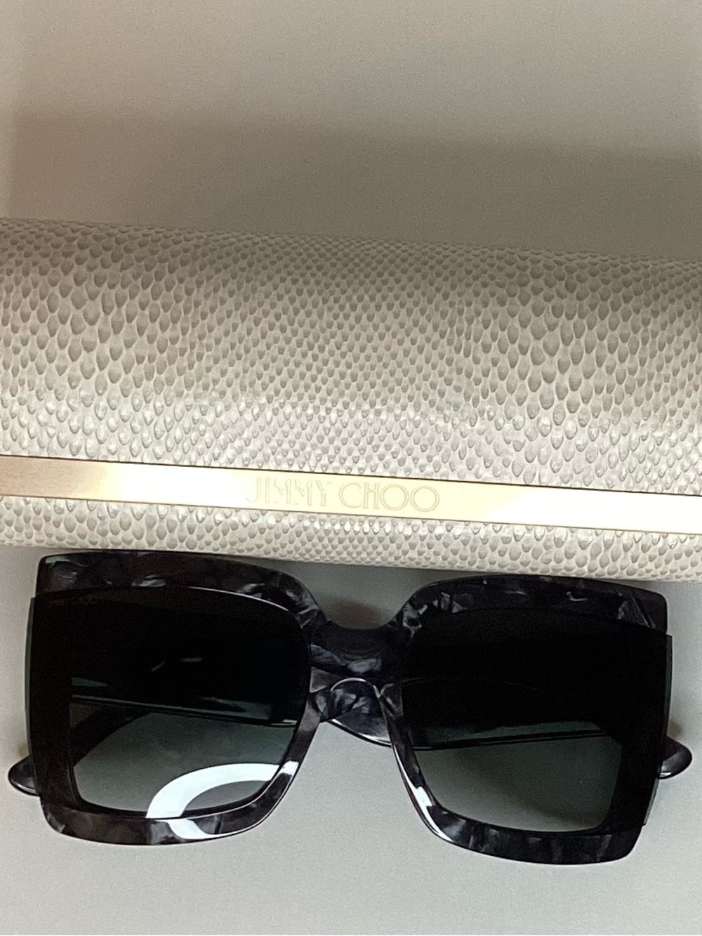 Jimmy Choo Black Tortoiseshell Oversized Sunglasses